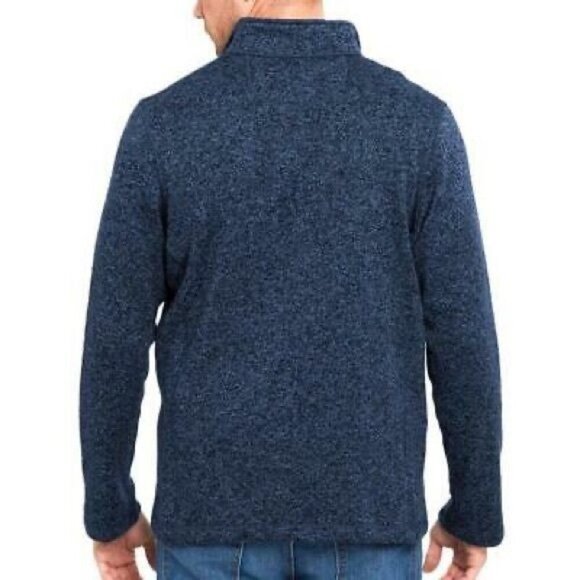Woolrich Quarter Zip Up Fleece Sweater Sweatshirt Pullover Shirt XL Blue Mens - Picture 2 of 10